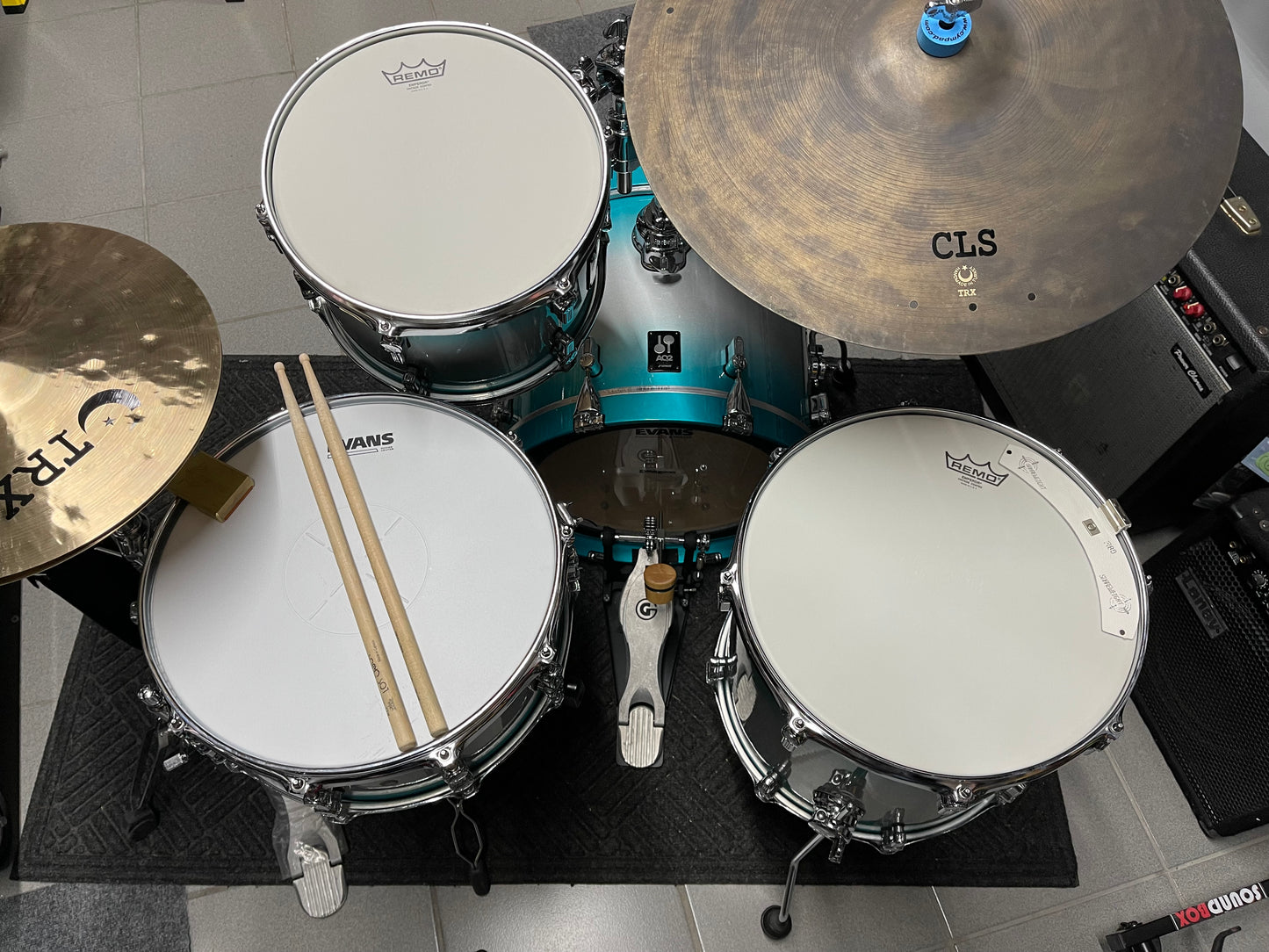 Sonor - AQ2 Bop 4-piece Shell Pack with Snare - Aqua Silver Burst (USED)