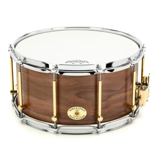 Noble & Cooley - Solid Shell Walnut 7x14 Snare Drum Natural Satin with Brass Hardware