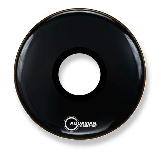 Aquarian Drumheads - Regulator Center Port Resonant Gloss Black