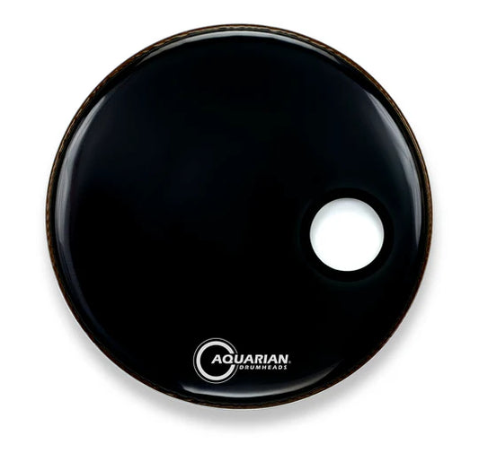 Aquarian Drumheads - Small Offset Port Resonant Gloss Black